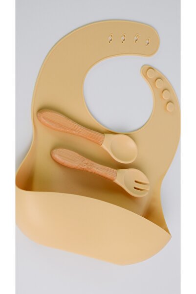 OiOi Food Spoon and Fork Set Mellow Yellow