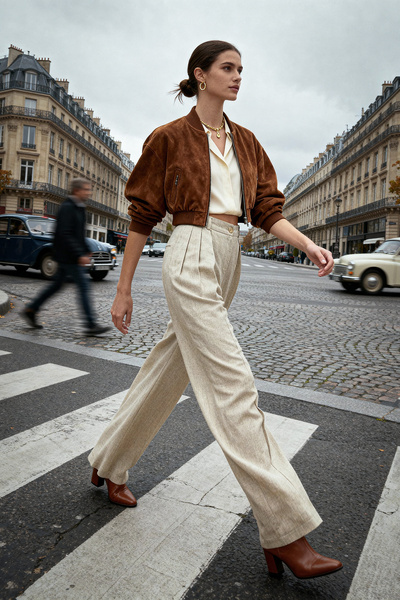 Trendyol Collection Béžové žebrované široké nohavice/široké nohavice bavlněné plátěné tkané kalhoty TWOSS24PL00062