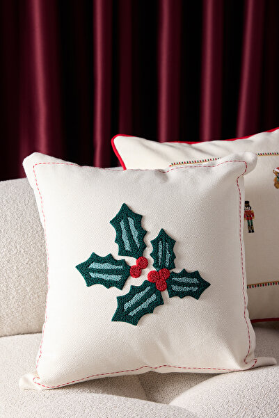 TRENDYOLMİLLA HOME Christmas Themed Punch Embroidered Throw Pillow Cover 45X4...