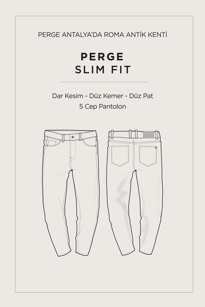 Avva Erkek Taş Klasik Bel Soft Touch Pamuklu Slim Fit Pantolon B003038