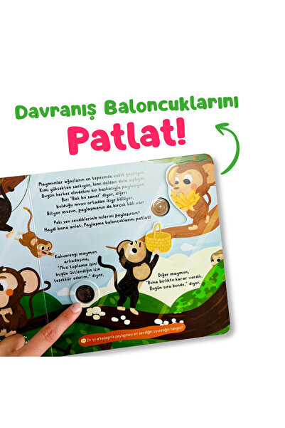 Sincap Kitap Tik Tak Davranış Baloncuklarını Patlat Etkileşimli Çocuk Kitabı İnce Motor Gelişimi 6 Ay-4 Yaş