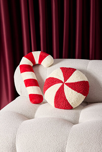 TRENDYOLMİLLA HOME Candy Shaped Christmas Themed Stuffed Throw Pillow Tphaw26Kkk00004