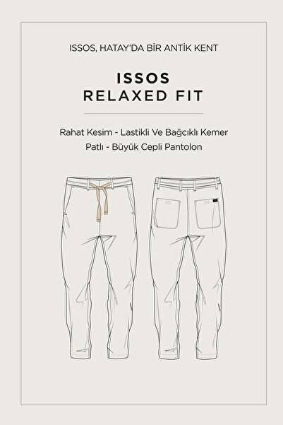 Avva Erkek Haki Beli Lastikli %100 Keten Relaxed Fit Pantolon B003032