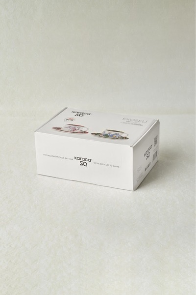 Karaca New Year Yılbaşı Ekoseli 2 Kişilik 230 ml Çay Fincanı