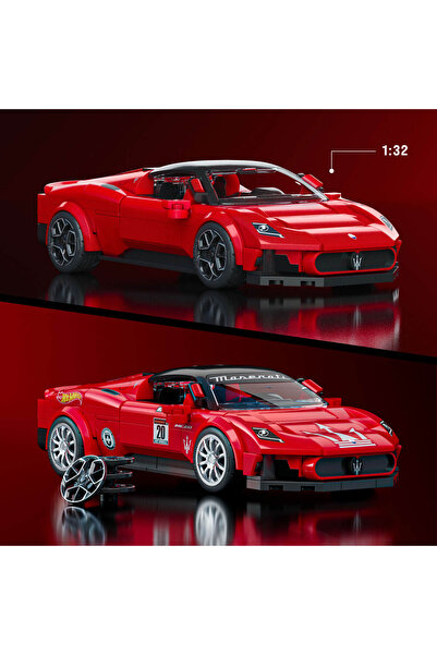 mattel Brick Shop™ Hot Wheels® Speed Serisi - Maserati MC20 250 Parça, koleksiyoncular için JFR90