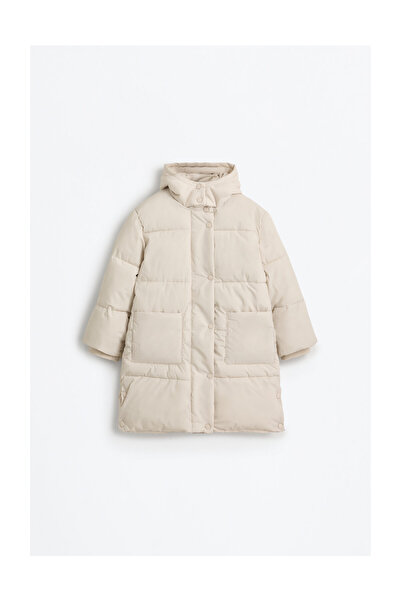 LEFTIES Dívčí dlouhý vatovaný kabát s kapucí