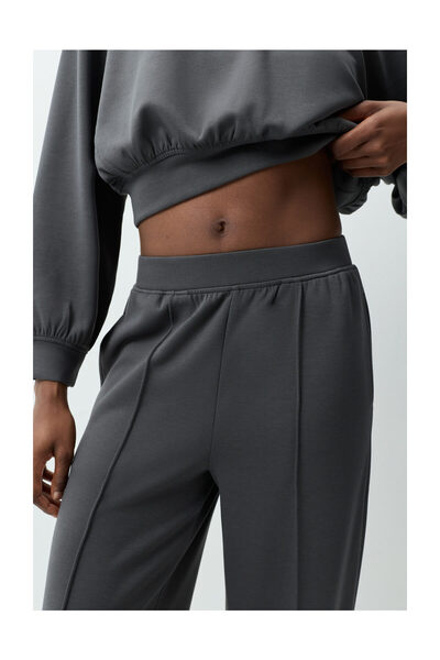 LEFTIES Dámské (GYM) rovné kalhoty z modalu s efektem a detaily.