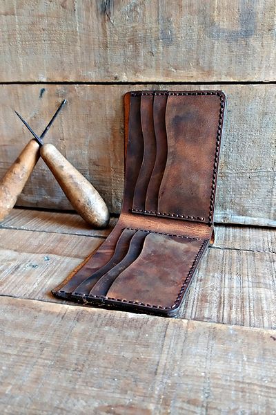 New Coast Leather 1900's Χειροποίητο ανδρικό πορτοφόλι από γνήσιο δέρμα