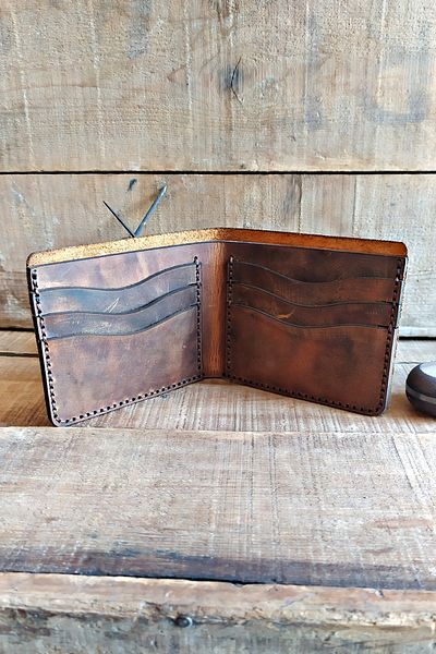 New Coast Leather 1900's Χειροποίητο ανδρικό πορτοφόλι από γνήσιο δέρμα