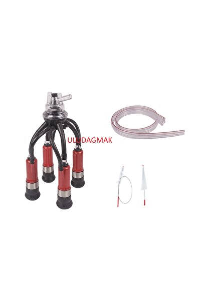 Süt Sağım Makinesi Plastik Kılıflı Ünite(160cc) + Hortum + Fırça Seti