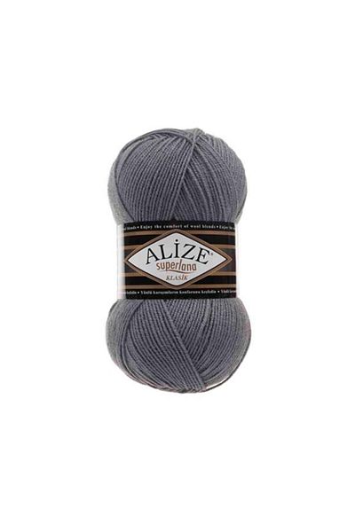 Alize (5 τεμάχια) Superlana Classic 87 Charcoal Grey Πλεκτά Κλωστές Γιλέκο Ζακέτα Κλωστή Πανί Πουλόβερ