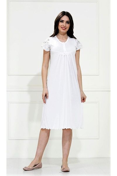 Etoile Κοντομάνικο Bamboo Nightdress Ecru