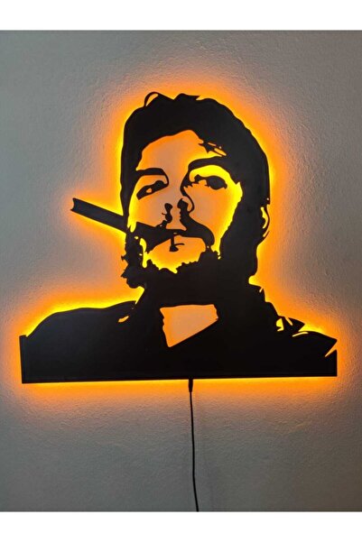 dekoraven Che Guevara Led Işıklı Ahşap Tablo
