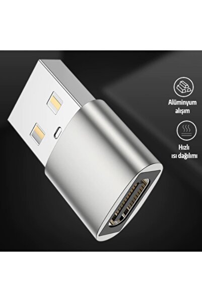 Ally Mobile Ally Usb To Type-c Dişi Çevirici Dönüştürücü Adaptör Gümüş