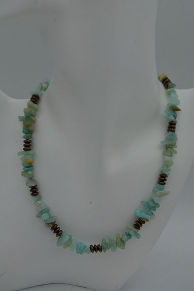 Stoneage Amazonite and Hematite Stone Necklace