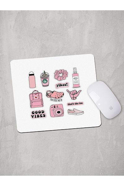 Panorama Ajans Mouse Pad roz Doodle