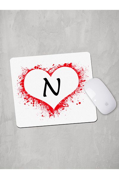Panorama Ajans Letter N Heart Mouse Pad