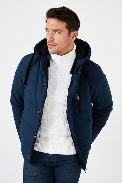 Buratti Removable Hooded Extra Slim Fit Coat Men's Coat 556b5050