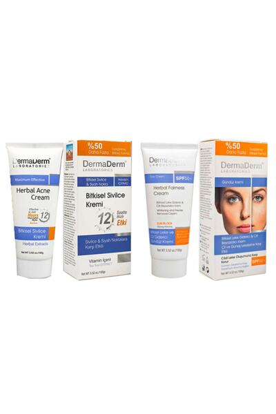 DermaDerm Bitkisel  Gündüz Kremi + Sivilce Kremi 2'li Set