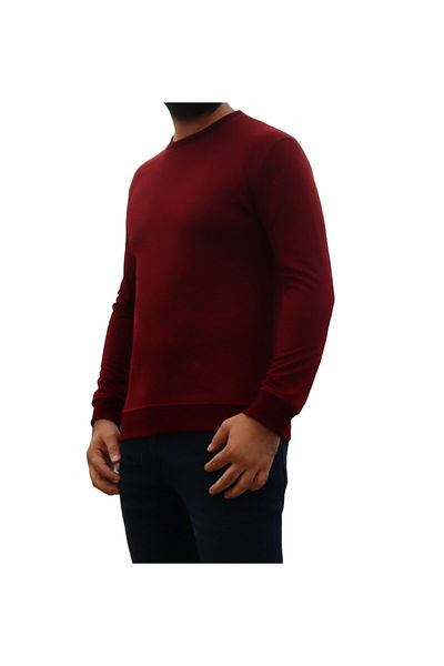 Tanzanit Men's Plain Red Color Sweatshirt