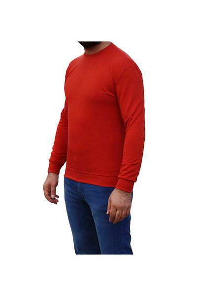 Tanzanit Men's Plain Orange Color Sweatshirt