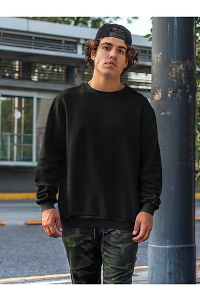 Raf Coll Μαύρο φούτερ Unisex Basic Oversize Crew Neck