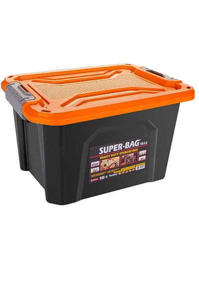 Superbag 18 Lt Orange Colored Storage Box with Lid - Asr-4042Or