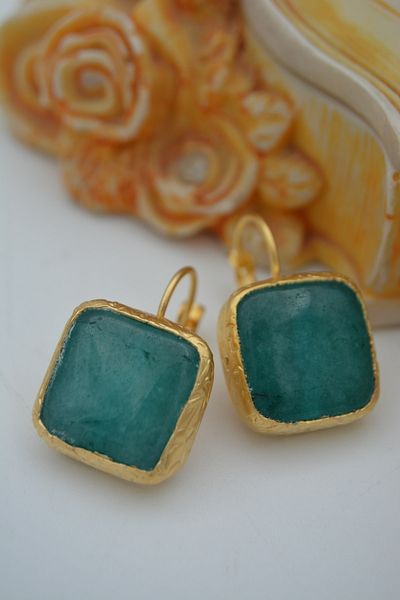 Stoneage Jade Stone Handmade Earrings