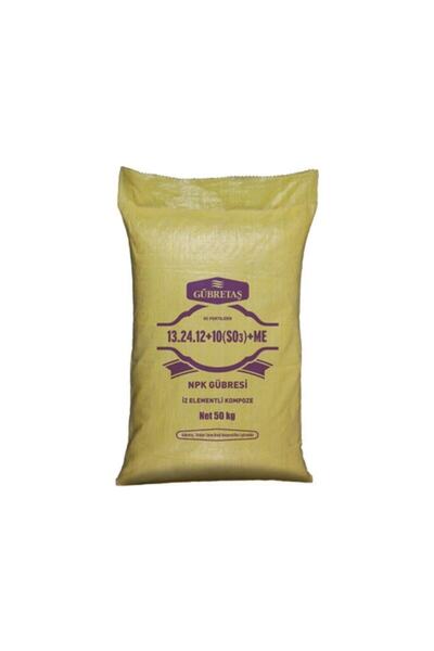 GÜBRETAŞ 13 24 12+10 Me Azot Üre Fosfor Potasyum Kükürt Çinko Demir Bitkiler Için Taban Gübre 50 kg