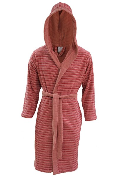 Lucy and Home 100% pamuk unisex ružičasti pleteni kućni ogrtač obojen pređom