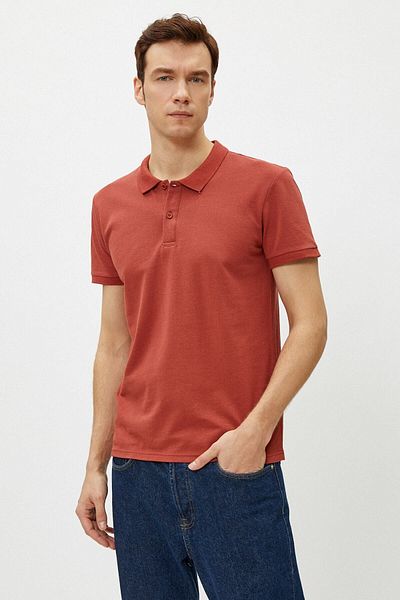 Koton Tricou cu gât polo pentru bărbați, cu mânecă scurtă din bumbac