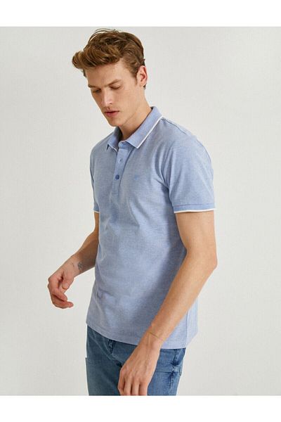 Koton Ανδρικό ελαφρύ μπλουζάκι Indigo Polo γιακά