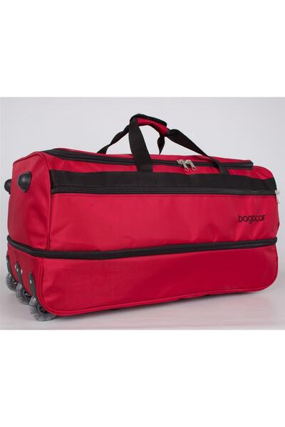 Bagacar Körüklü 3 Tekerlekli 2 Li Battal Seyahat Valiz Seti Kırmızı