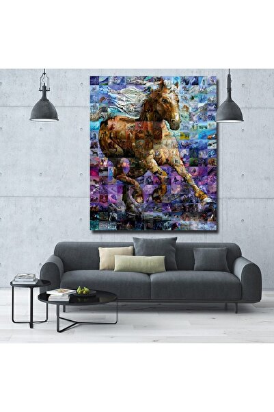 Piri Kanvas Tablo Mozaik Atlar Kanvas Tablo