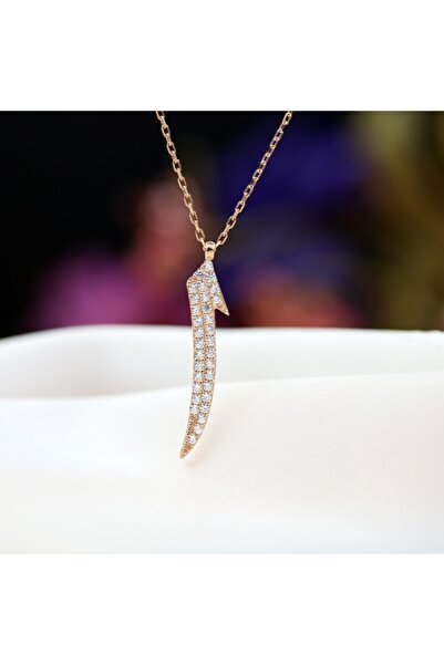 Takı Boom Kadın Rose Beyaz Taşlı Elif 925 Ayar Gümüş Kolye