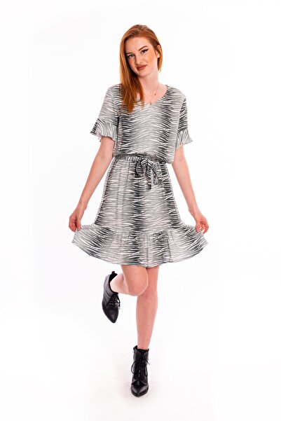 CEYS'S Yeşil Zebra Desen Elbise