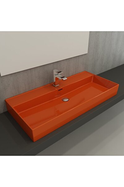 Bocchi Milano 100 Cm Parlak Turuncu Tezgah Üstü Lavabo