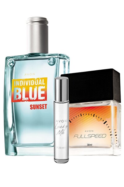 AVON Individual Blue Sunset Full Speed Ve Lucky Me Erkek Parfüm Paketi