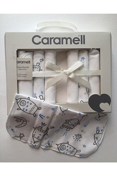 Caramell Pamuk 7'li Organik Penye Bebek Ağız Mendili 20x20 cm