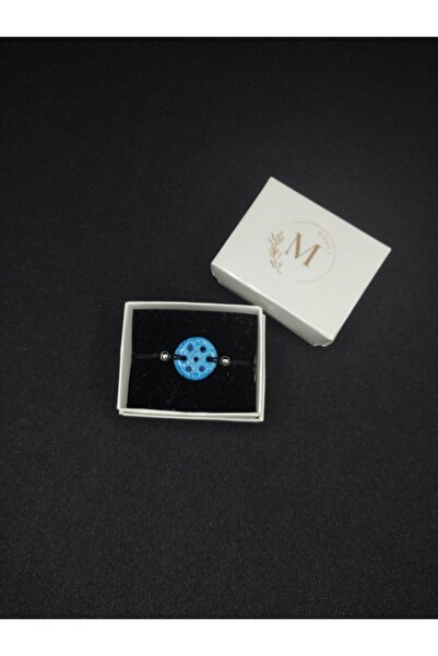 Morey Siyah Ipli Makrome Örgülü El Yapımı Süryani Nazar Boncuğu Bileklik