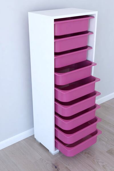 Remaks 9 Sepetli Oyuncak Dolabı Çok Amaçlı Dolap - Pembe