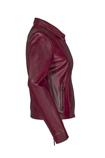 Derimosa Ellan Kadın Hakiki Deri Mont