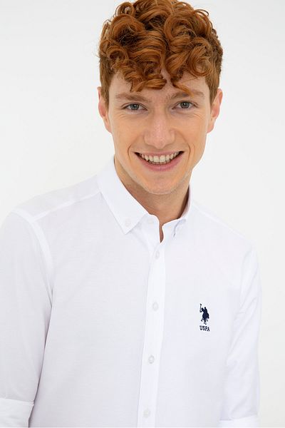 U.S. Polo Assn. Ανδρικό λευκό πουκάμισο