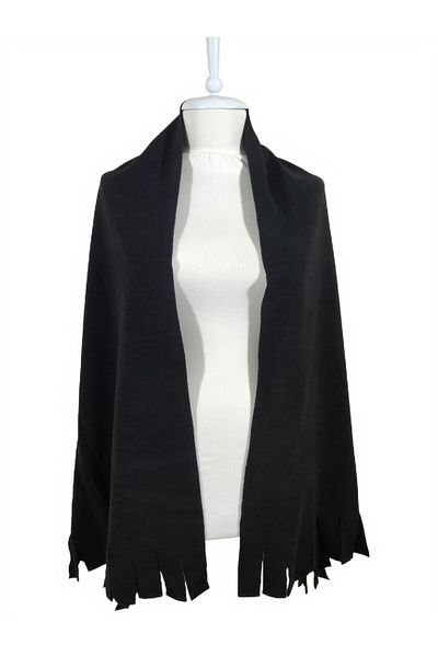 PAKER GİYİM Black Winter Tassel Detailed Fleece Shawl Shoulder Shawl