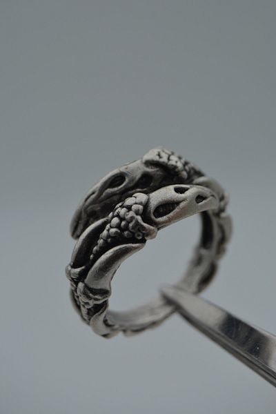 Stoneage Adjustable Women's or Men's Ring with Eagle Figure