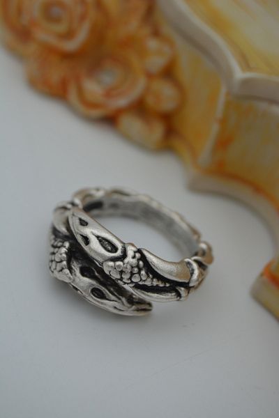 Stoneage Adjustable Women's or Men's Ring with Eagle Figure