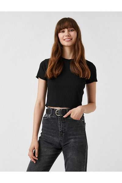 Koton Tricou cu mânecă scurtă cu volane