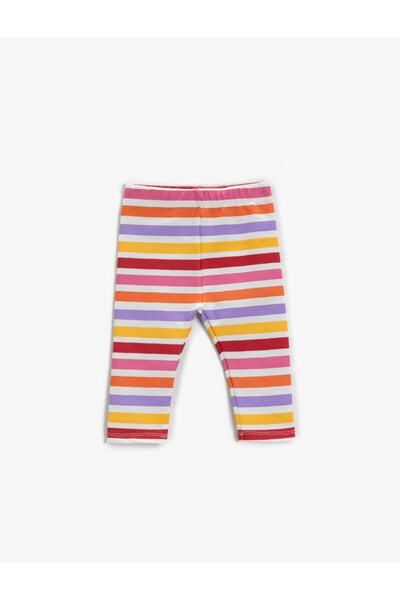Koton Girl's Ecru Striped Striped Tights