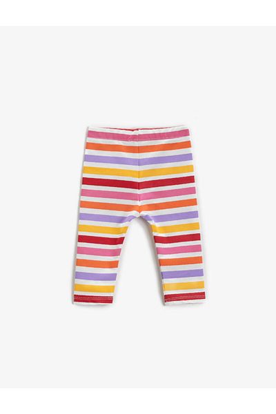 Koton Girl's Ecru Striped Striped Tights