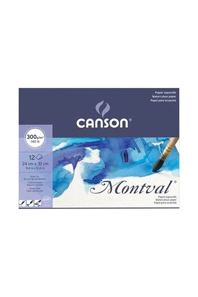 Canson Canmontv 12 Sheets - 24x32 Cm 300 gr Water Color Block Pad